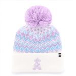 girls youth los angeles angels 47 white elsa cuffed knit hat with pom | MLB Jerseys & Hats Collection at Los Angeles Angels