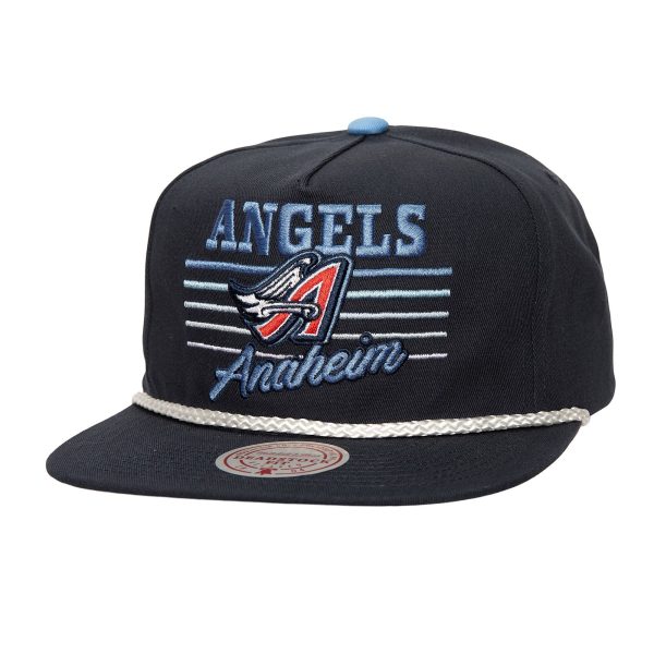 mens anaheim angels mitchell  ness navy cooperstown collection radiant lines deadstock snapback hat | MLB Jerseys & Hats Collection at Los Angeles Angels