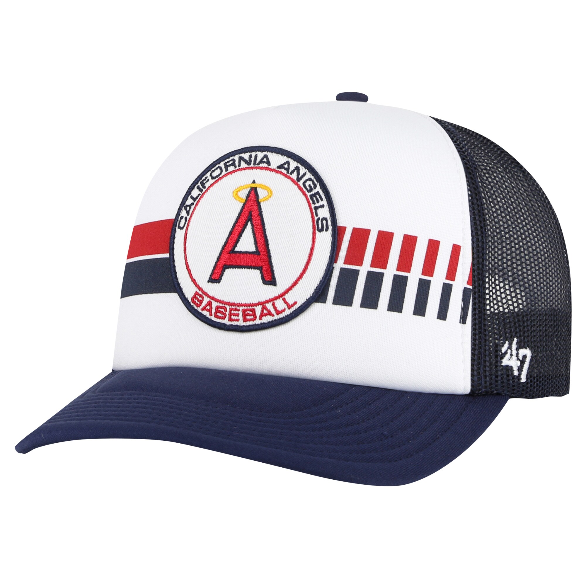 mens california angels 47 whitenavy cooperstown collection wax pack express trucker adjustable hat | MLB Jerseys & Hats Collection at Los Angeles Angels