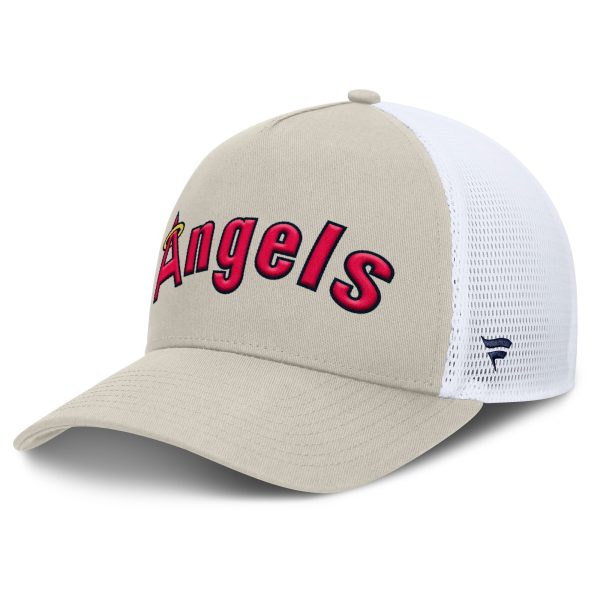 mens california angels fanatics khaki heritage light khaki a-frame adjustable hat | MLB Jerseys & Hats Collection at Los Angeles Angels