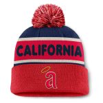 mens california angels fanatics navy heritage cuffed knit hat with pom | MLB Jerseys & Hats Collection at Los Angeles Angels