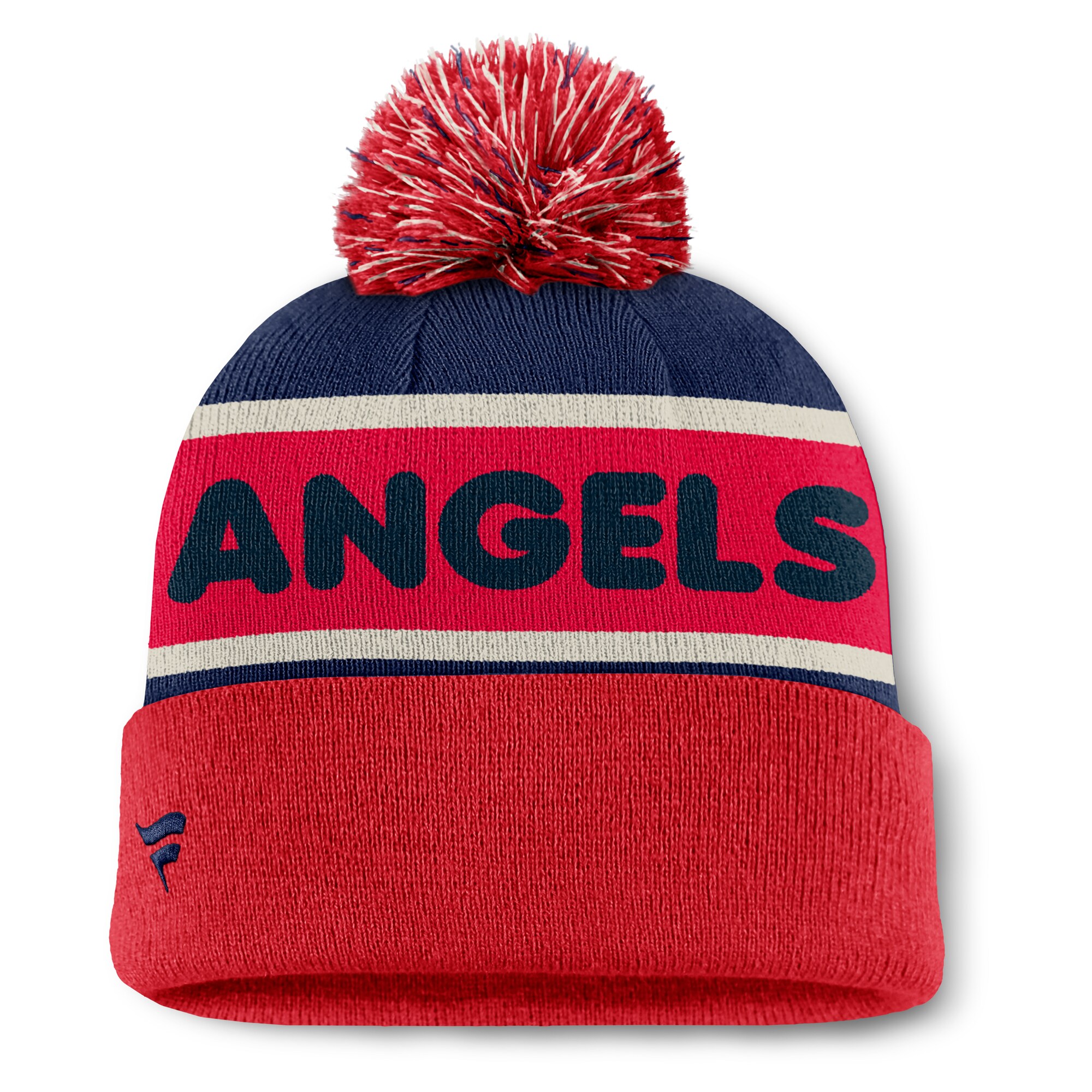 mens california angels fanatics navy heritage cuffed knit hat with pom | MLB Jerseys & Hats Collection at Los Angeles Angels