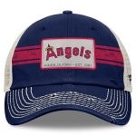 mens california angels fanatics navynatural cooperstown collection heritage stripe trucker adjustable hat | MLB Jerseys & Hats Collection at Los Angeles Angels