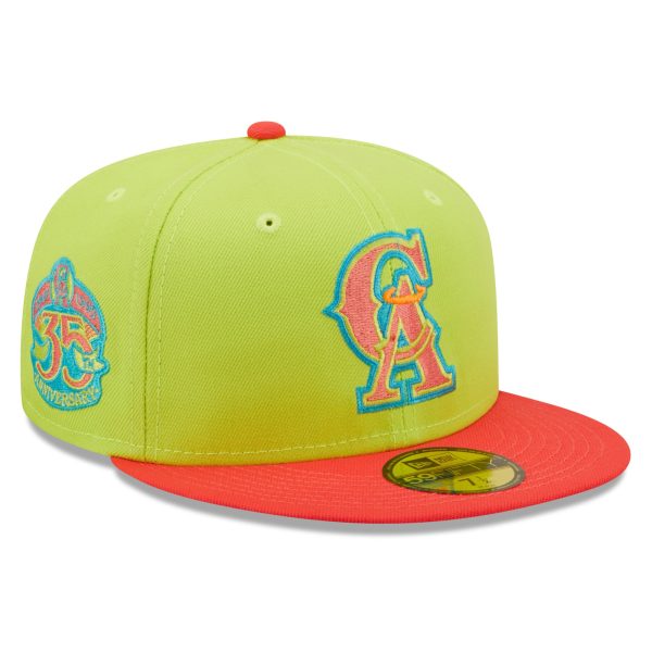 mens california angels los angeles angels new era greenred cyber highlighter 59fifty fitted hat | MLB Jerseys & Hats Collection at Los Angeles Angels