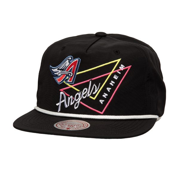 mens california angels mitchell  ness black pew pew deadstock adjustable hat | MLB Jerseys & Hats Collection at Los Angeles Angels