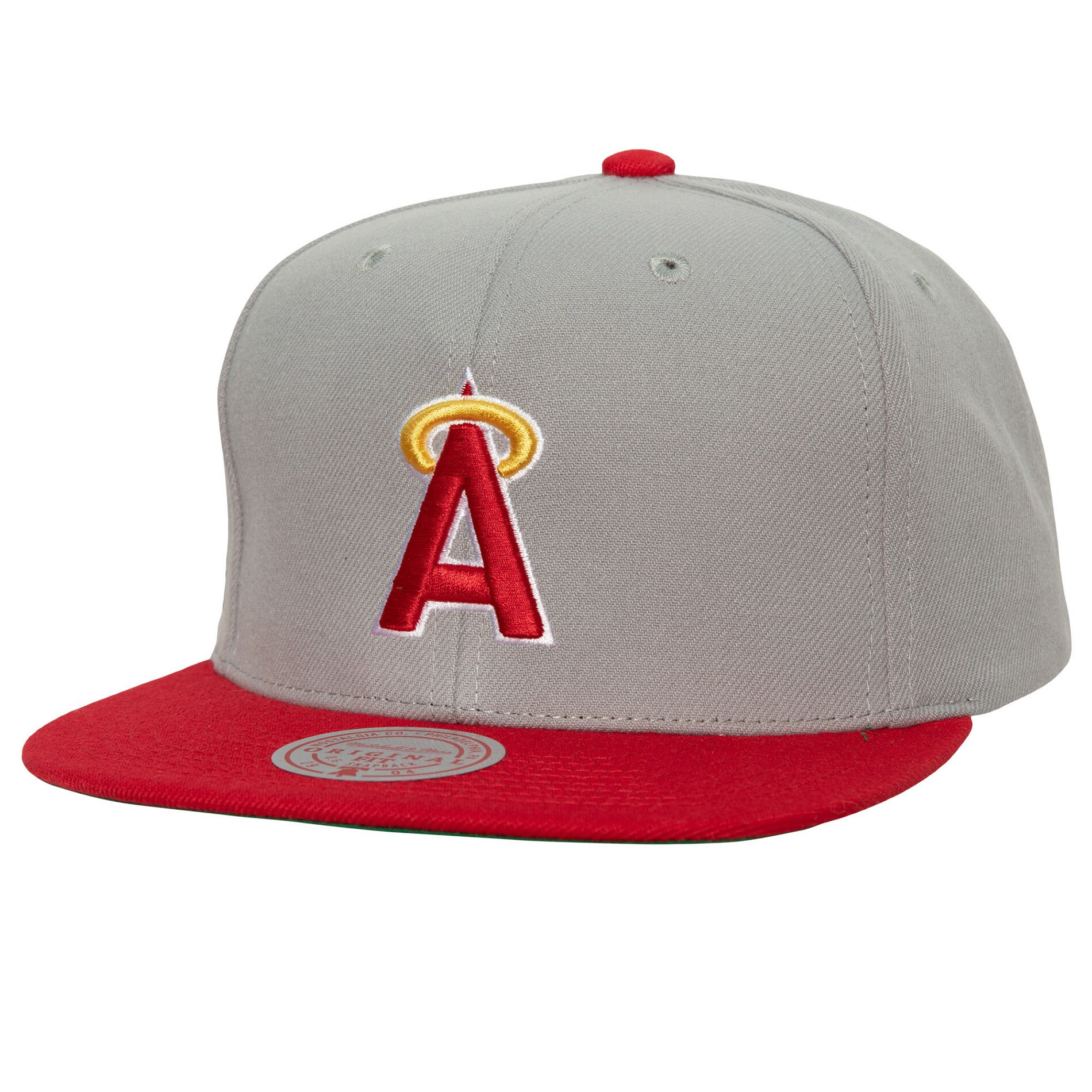 mens california angels mitchell  ness grayred cooperstown collection snapback hat | MLB Jerseys & Hats Collection at Los Angeles Angels