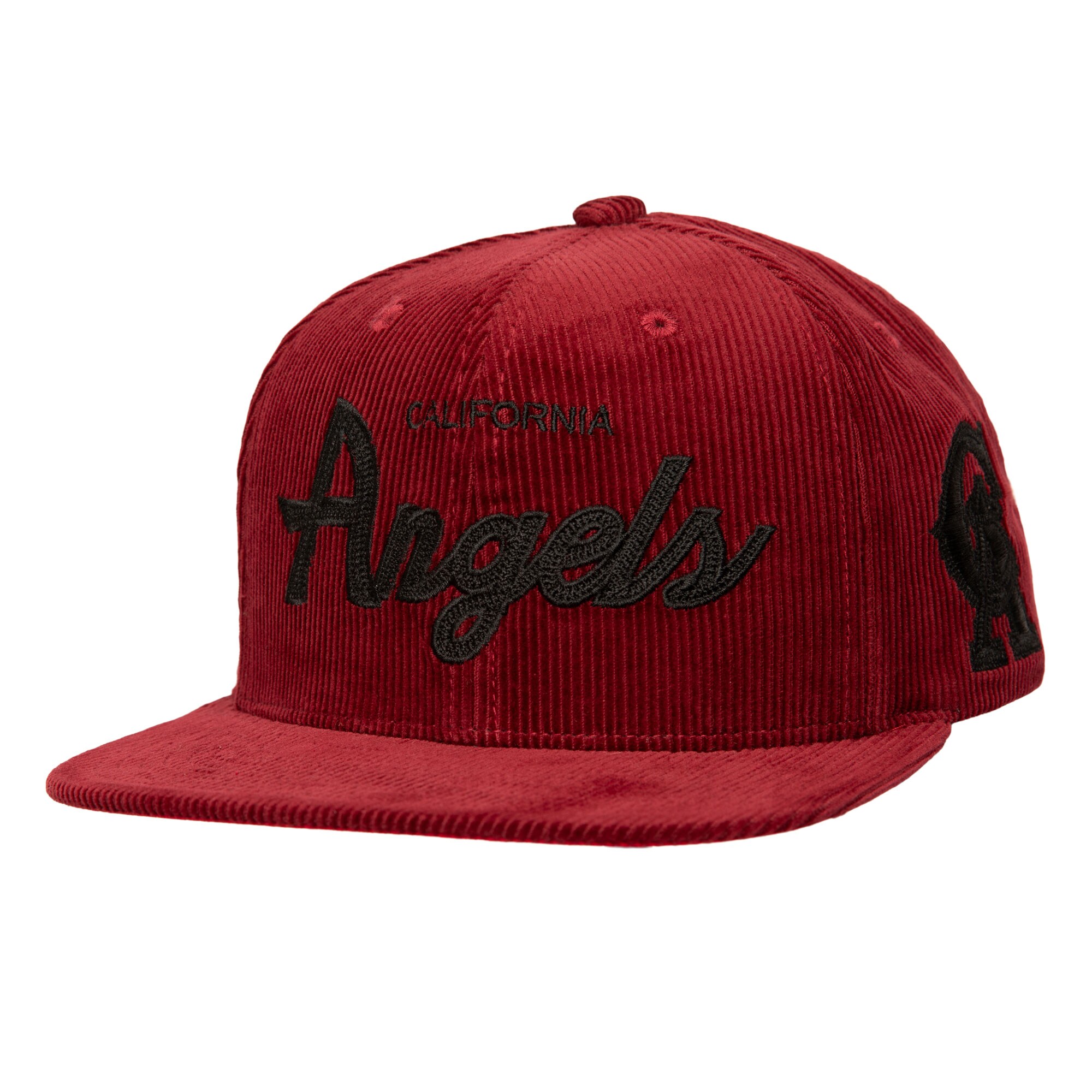 mens california angels mitchell  ness red corduroy snapback hat | MLB Jerseys & Hats Collection at Los Angeles Angels