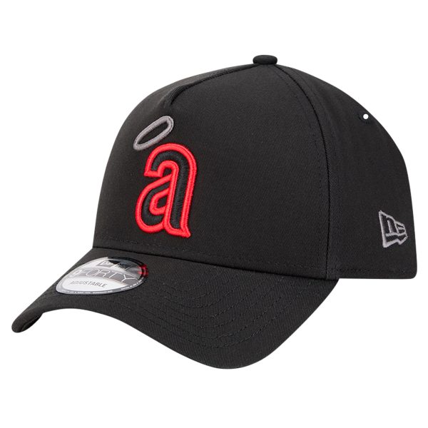 mens california angels new era black tonal pop 9forty a-frame adjustable hat | MLB Jerseys & Hats Collection at Los Angeles Angels
