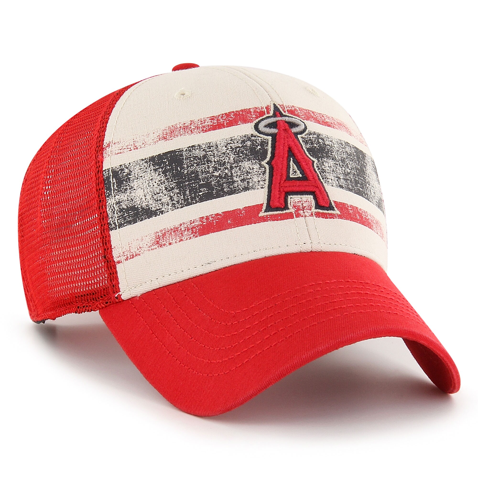 mens los angeles angels 47 creamred breakout mvp trucker adjustable hat | MLB Jerseys & Hats Collection at Los Angeles Angels