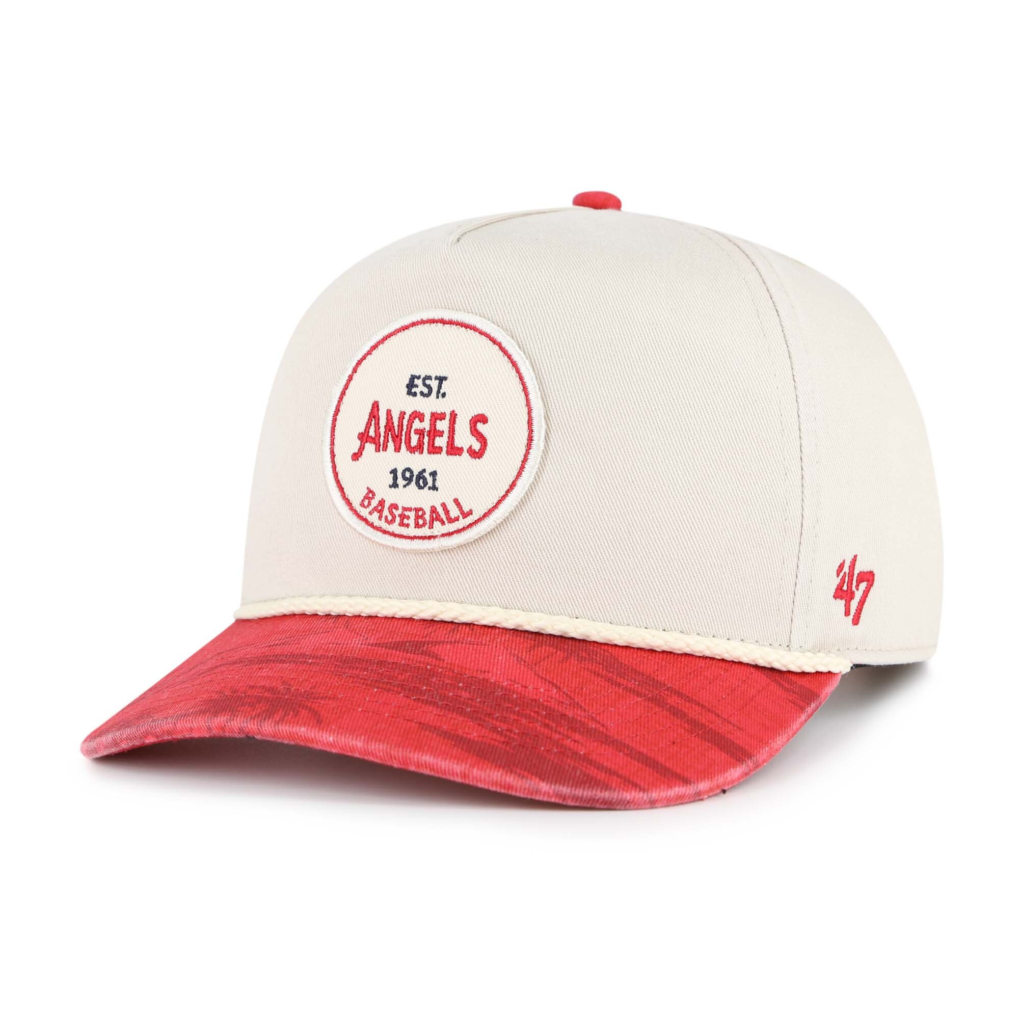 mens los angeles angels 47 creamred fiji rope hitch adjustable hat | MLB Jerseys & Hats Collection at Los Angeles Angels
