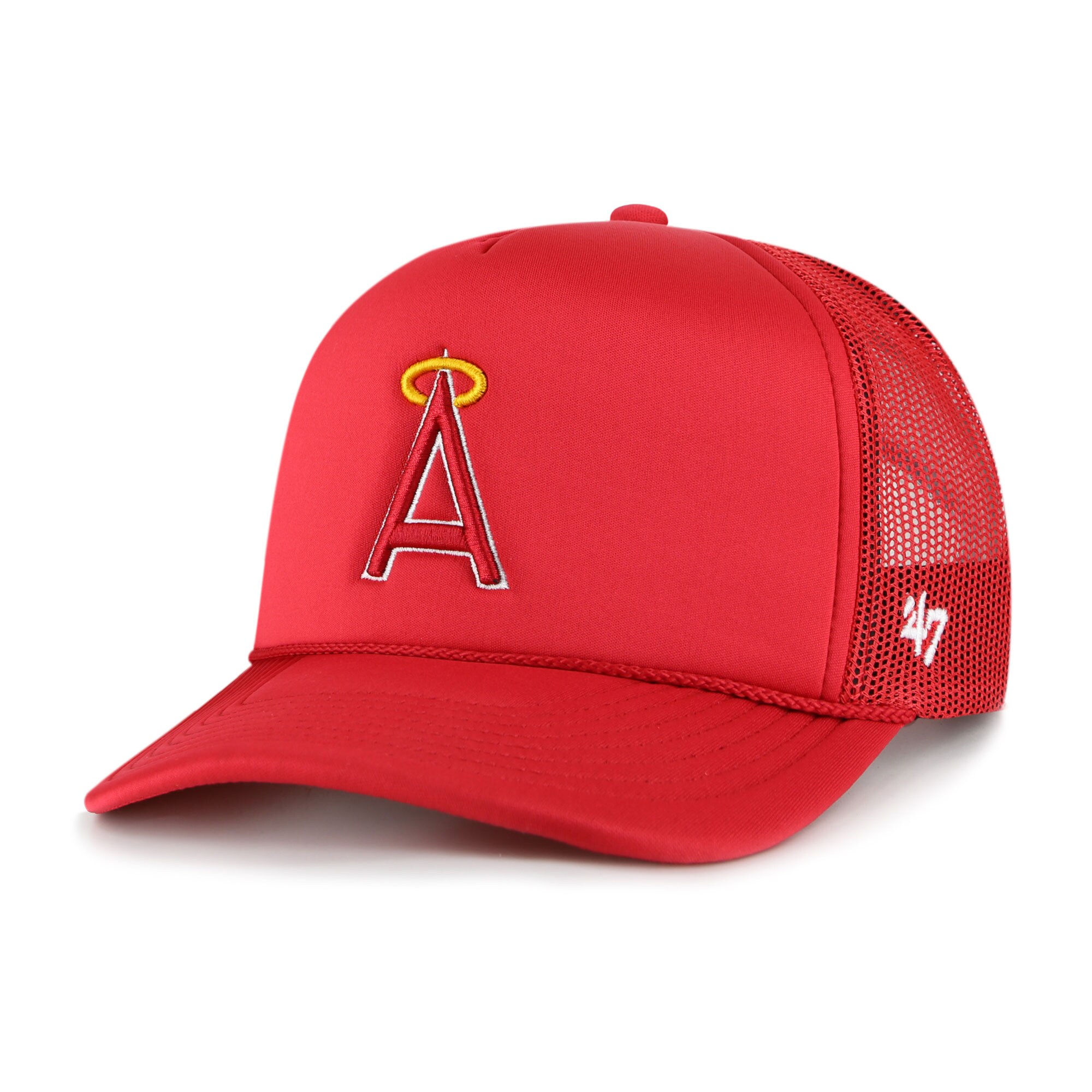 mens los angeles angels 47 red foam logo trucker adjustable hat | MLB Jerseys & Hats Collection at Los Angeles Angels