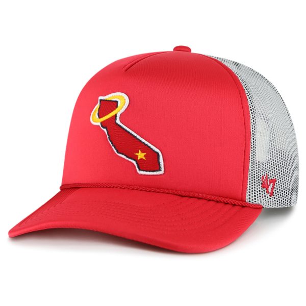 mens los angeles angels 47 red foam logo trucker snapback hat | MLB Jerseys & Hats Collection at Los Angeles Angels