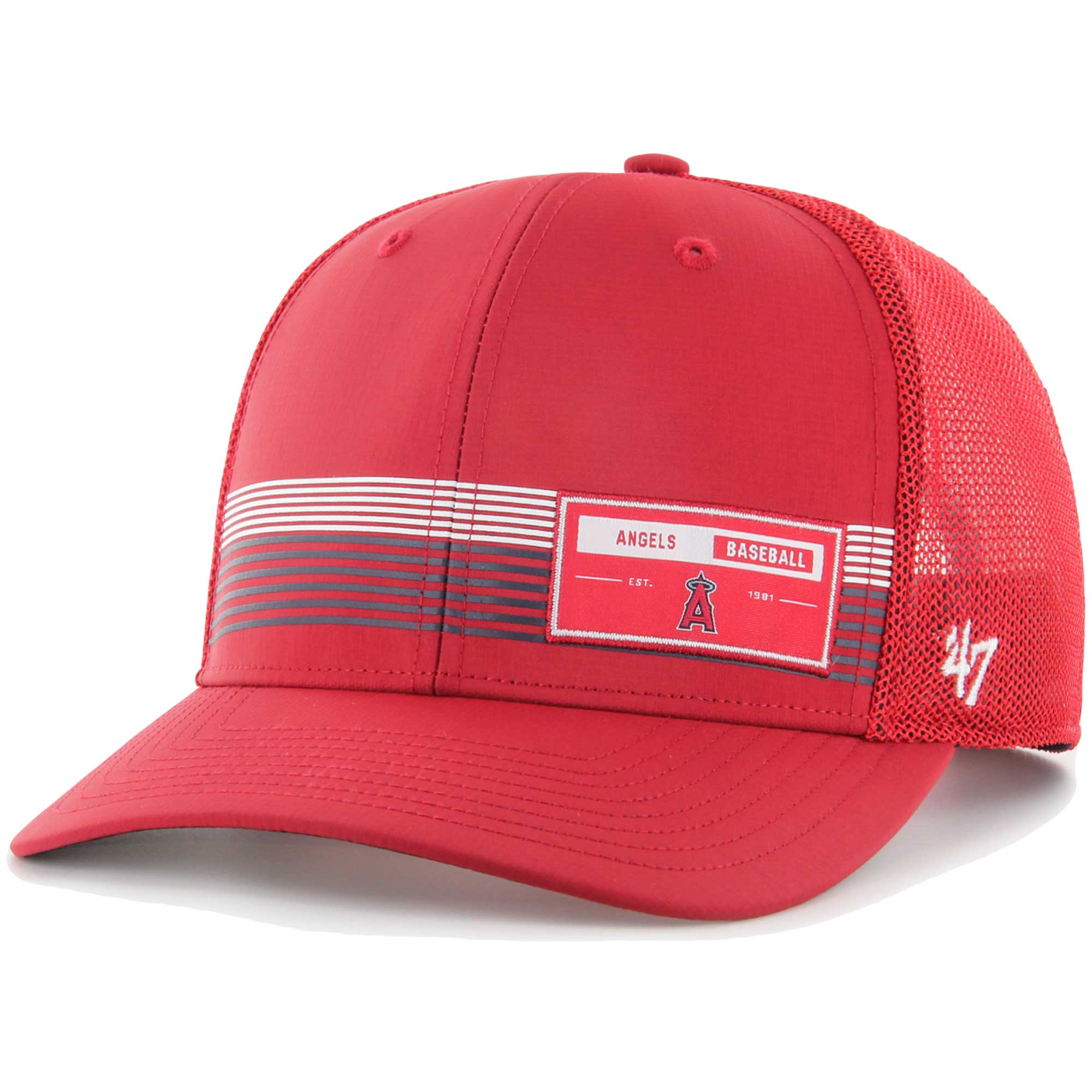 mens los angeles angels 47 red rangefinder brrr trucker adjustable hat | MLB Jerseys & Hats Collection at Los Angeles Angels