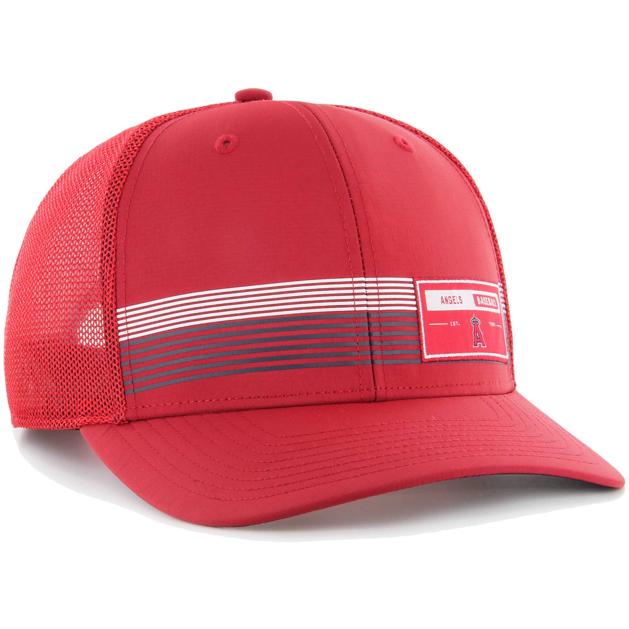 mens los angeles angels 47 red rangefinder brrr trucker adjustable hat | MLB Jerseys & Hats Collection at Los Angeles Angels