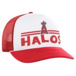 mens los angeles angels 47 red retro region foam trucker adjustable hat | MLB Jerseys & Hats Collection at Los Angeles Angels