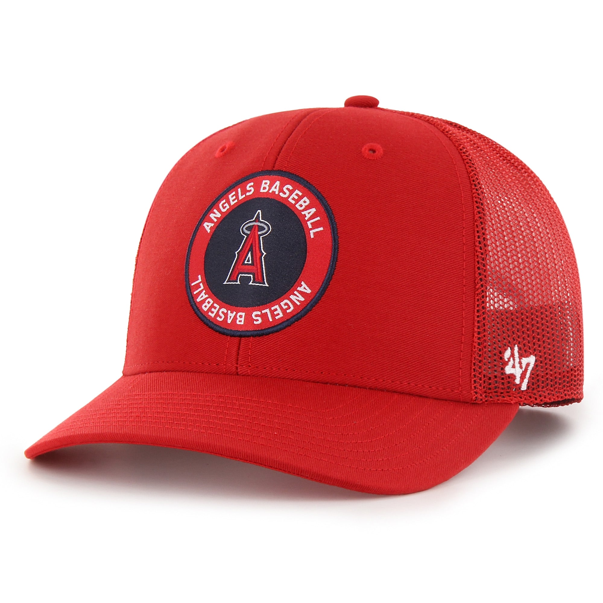 mens los angeles angels 47 red unveil trucker adjustable hat | MLB Jerseys & Hats Collection at Los Angeles Angels