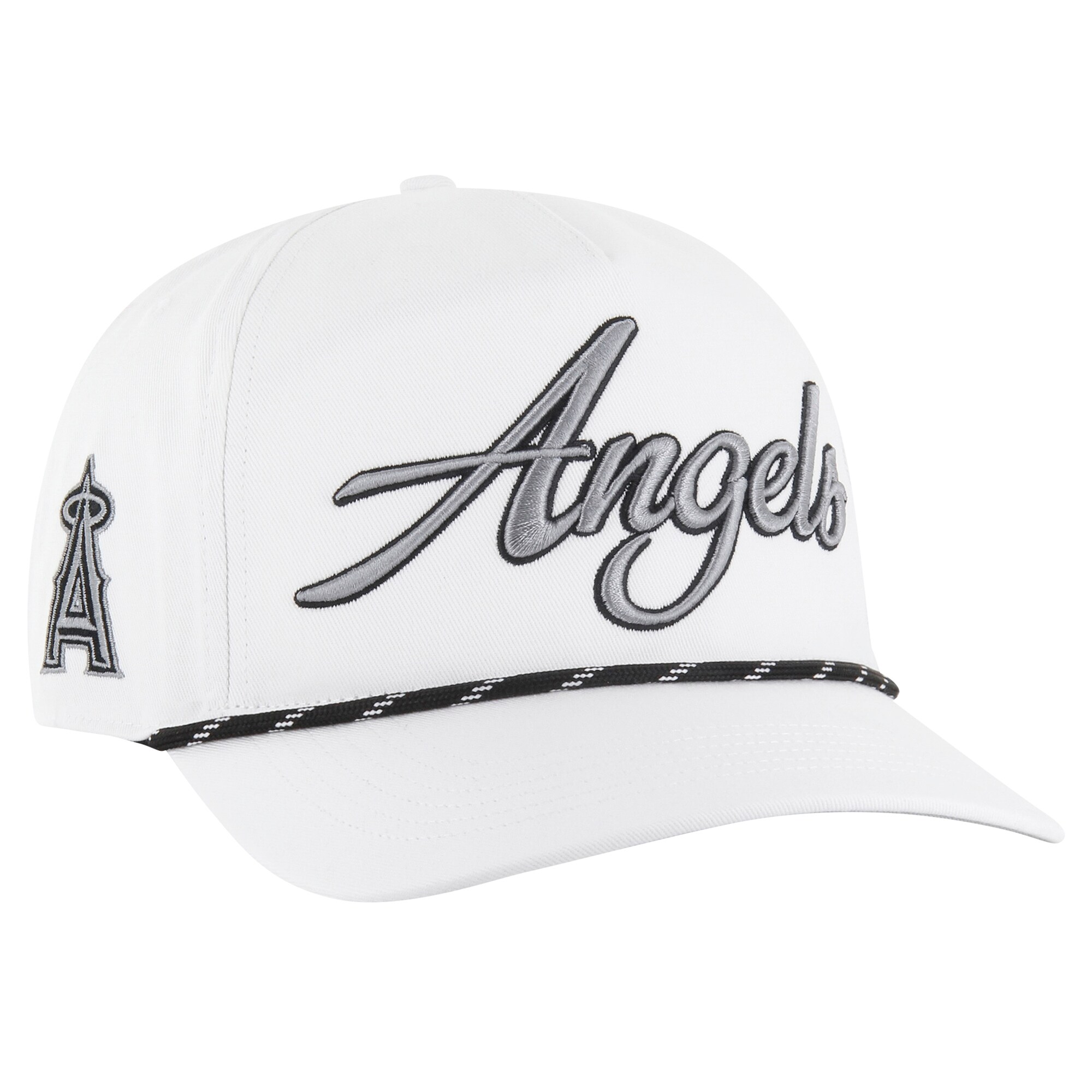 mens los angeles angels 47 white overhand speckle hitch rope adjustable hat | MLB Jerseys & Hats Collection at Los Angeles Angels