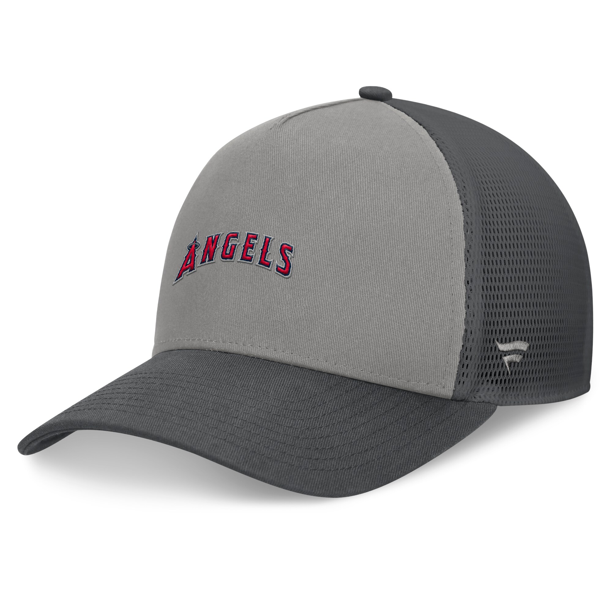 mens los angeles angels fanatics graygraphite a-frame trucker adjustable hat | MLB Jerseys & Hats Collection at Los Angeles Angels