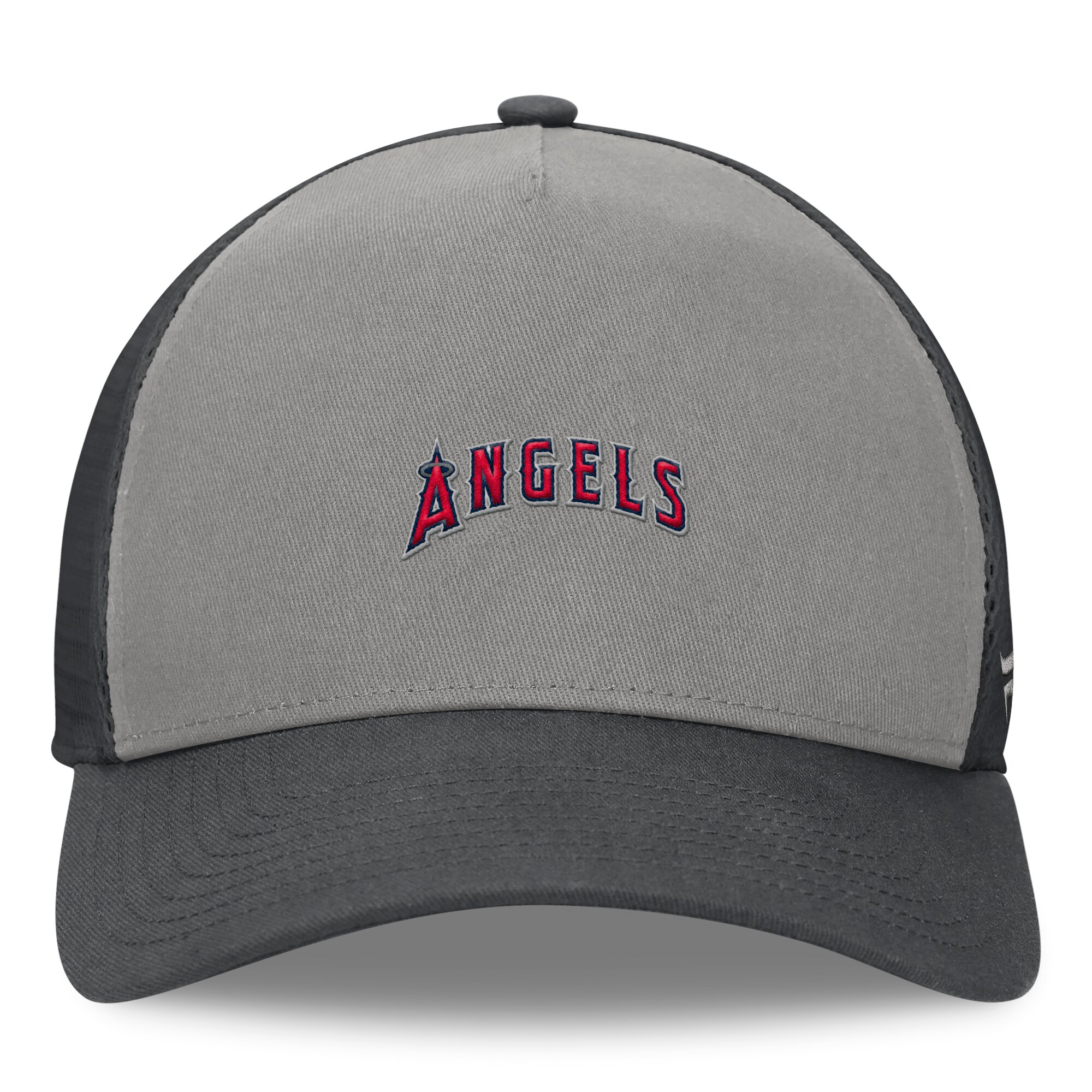mens los angeles angels fanatics graygraphite a-frame trucker adjustable hat | MLB Jerseys & Hats Collection at Los Angeles Angels