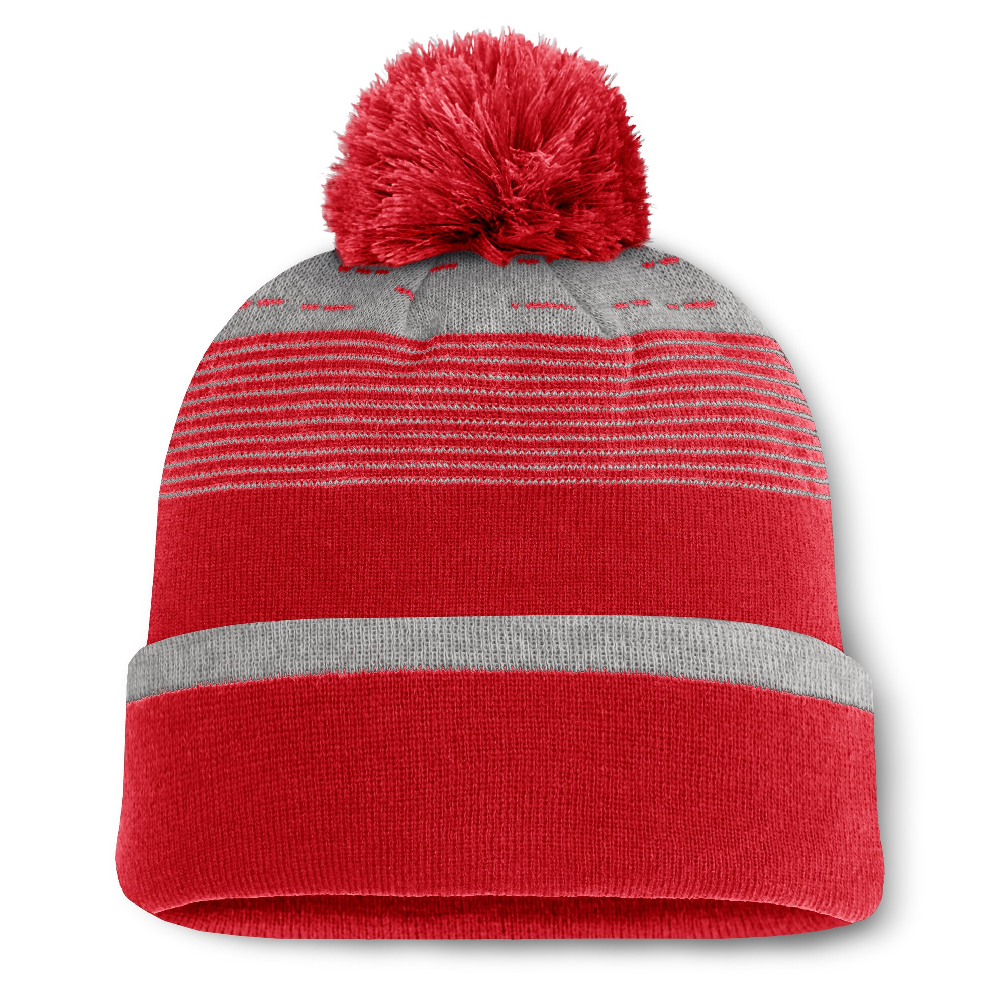 mens los angeles angels fanatics red fundamental gradient cuffed knit hat with pom | MLB Jerseys & Hats Collection at Los Angeles Angels