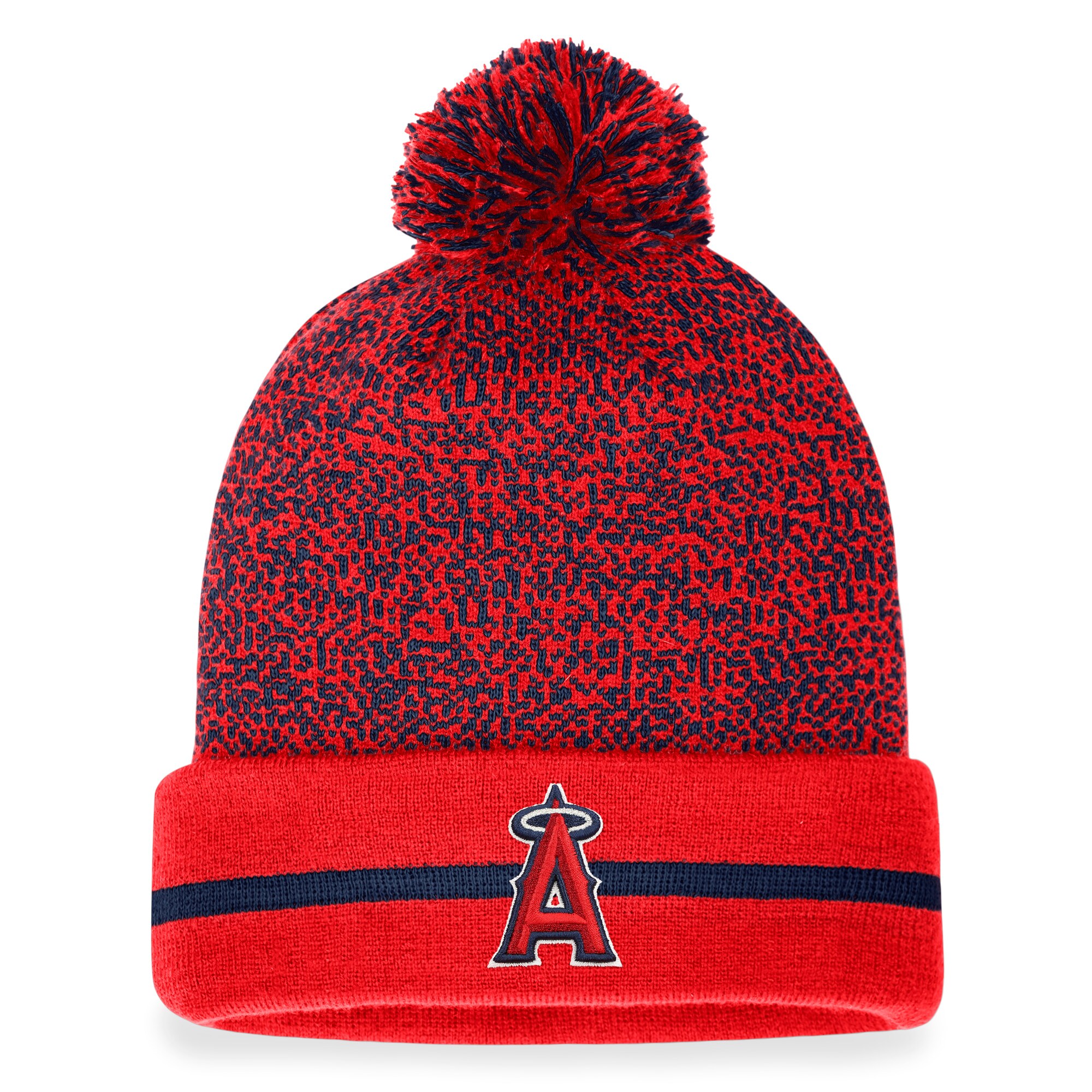 mens los angeles angels fanatics rednavy space-dye cuffed knit hat with pom | MLB Jerseys & Hats Collection at Los Angeles Angels