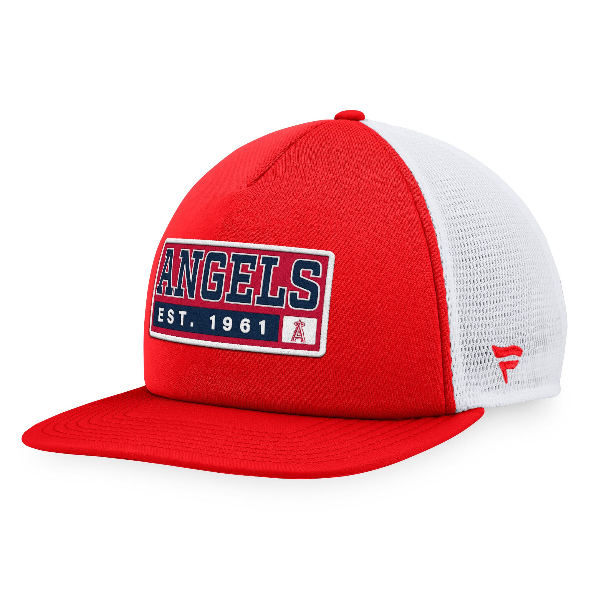 mens los angeles angels majestic redwhite foam trucker snapback hat | MLB Jerseys & Hats Collection at Los Angeles Angels