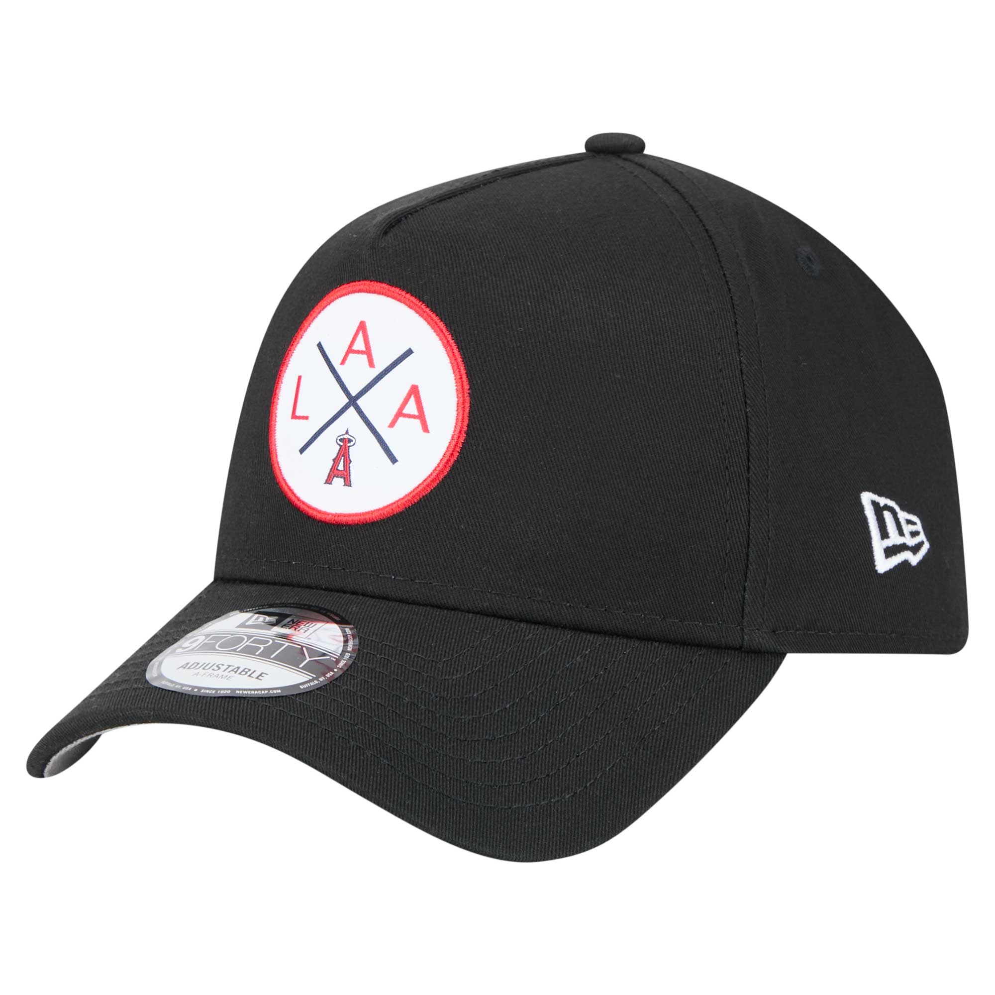 mens los angeles angels new era black 9forty a-frame adjustable hat | MLB Jerseys & Hats Collection at Los Angeles Angels