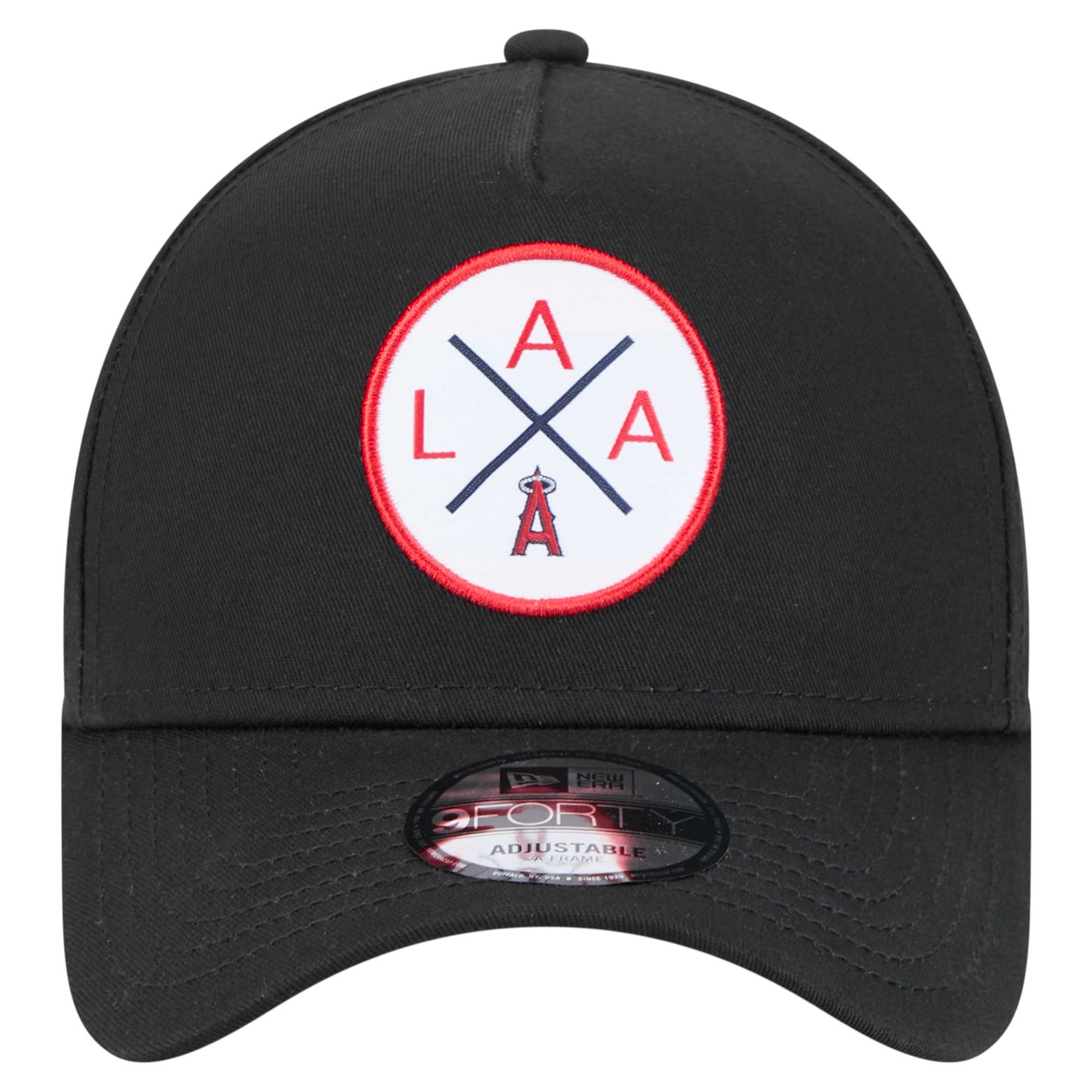 mens los angeles angels new era black 9forty a-frame adjustable hat | MLB Jerseys & Hats Collection at Los Angeles Angels