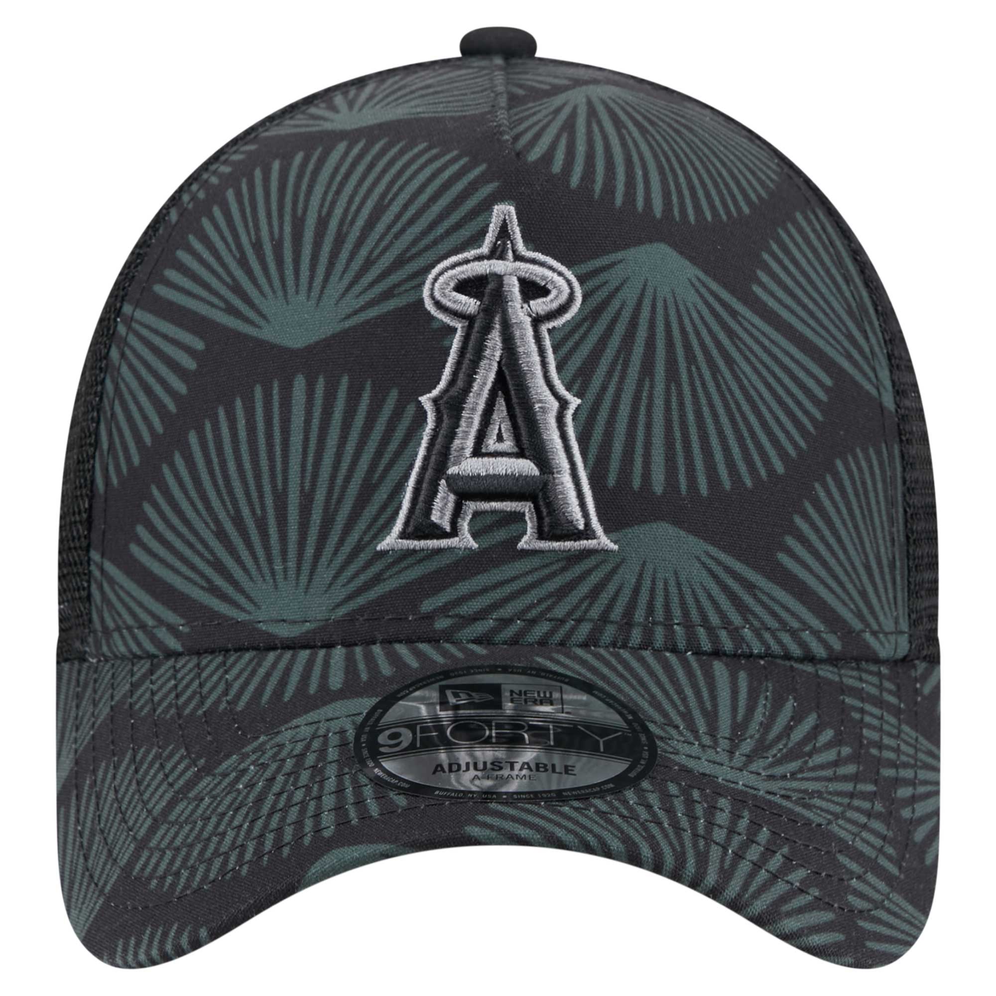 mens los angeles angels new era black 9forty a-frame trucker adjustable hat | MLB Jerseys & Hats Collection at Los Angeles Angels