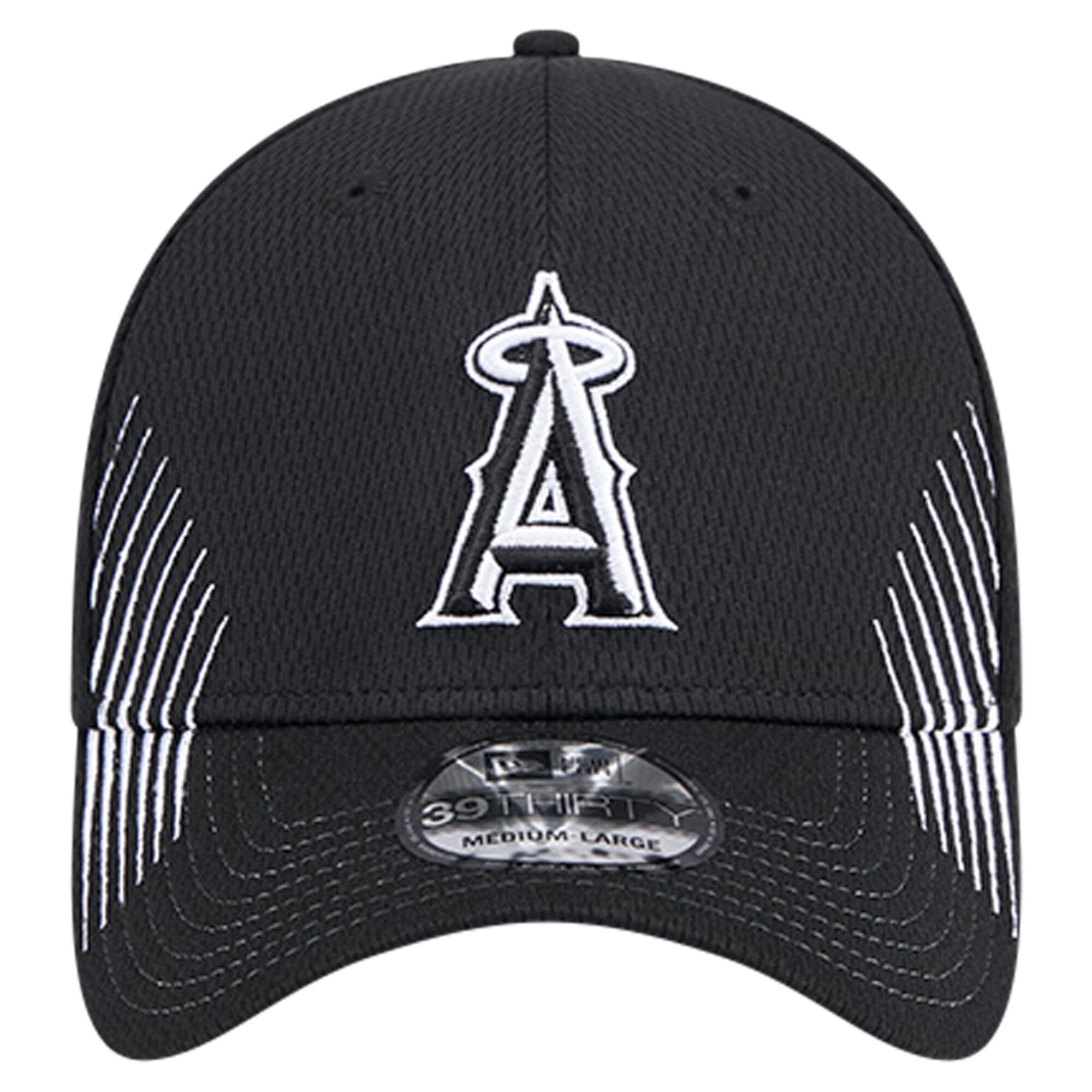 mens los angeles angels new era black active dash mark 39thirty flex hat | MLB Jerseys & Hats Collection at Los Angeles Angels