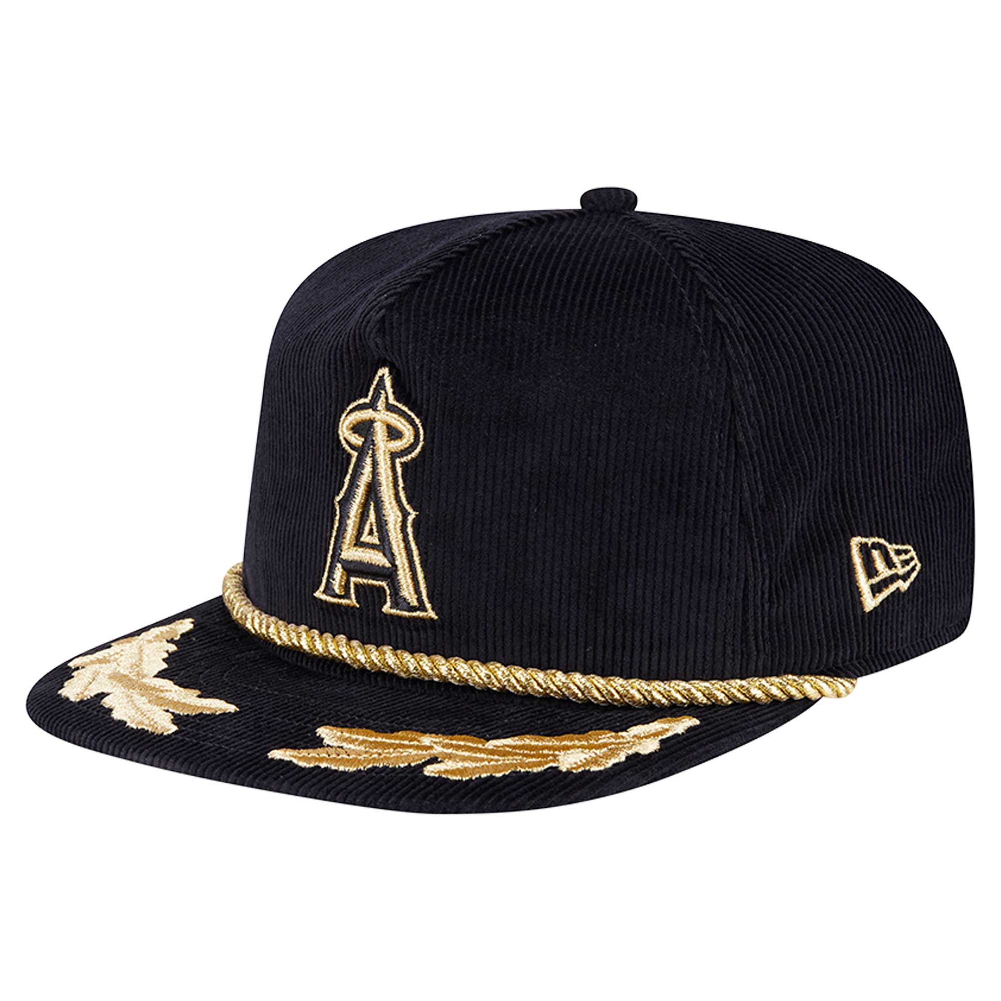 mens los angeles angels new era black corduroy filigree golfer adjustable hat | MLB Jerseys & Hats Collection at Los Angeles Angels