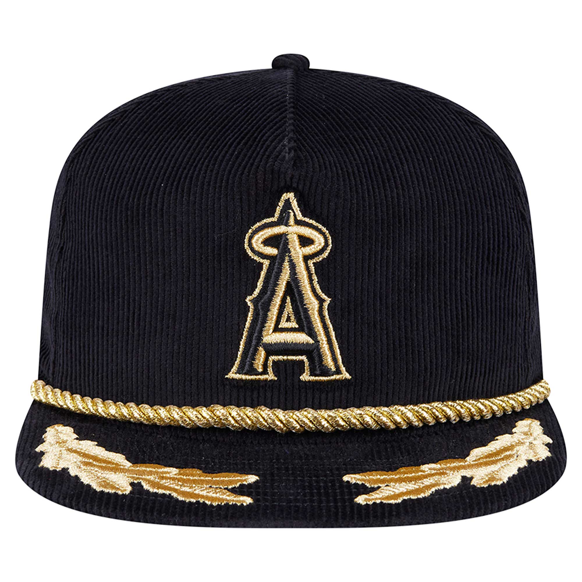 mens los angeles angels new era black corduroy filigree golfer adjustable hat | MLB Jerseys & Hats Collection at Los Angeles Angels