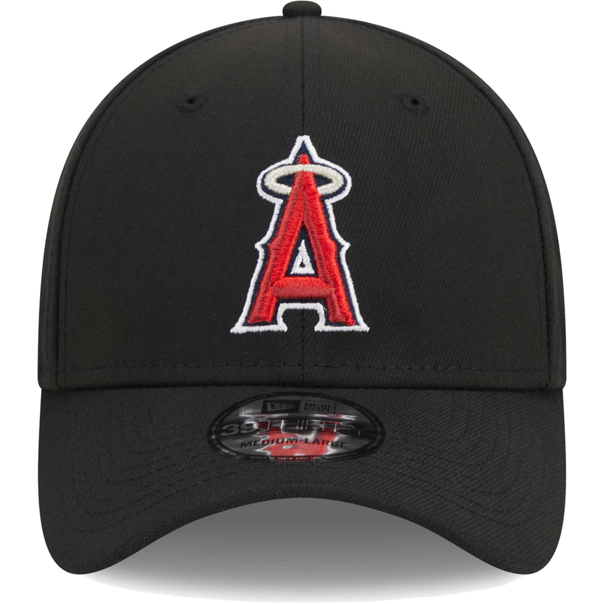 mens los angeles angels new era black logo 39thirty flex hat | MLB Jerseys & Hats Collection at Los Angeles Angels
