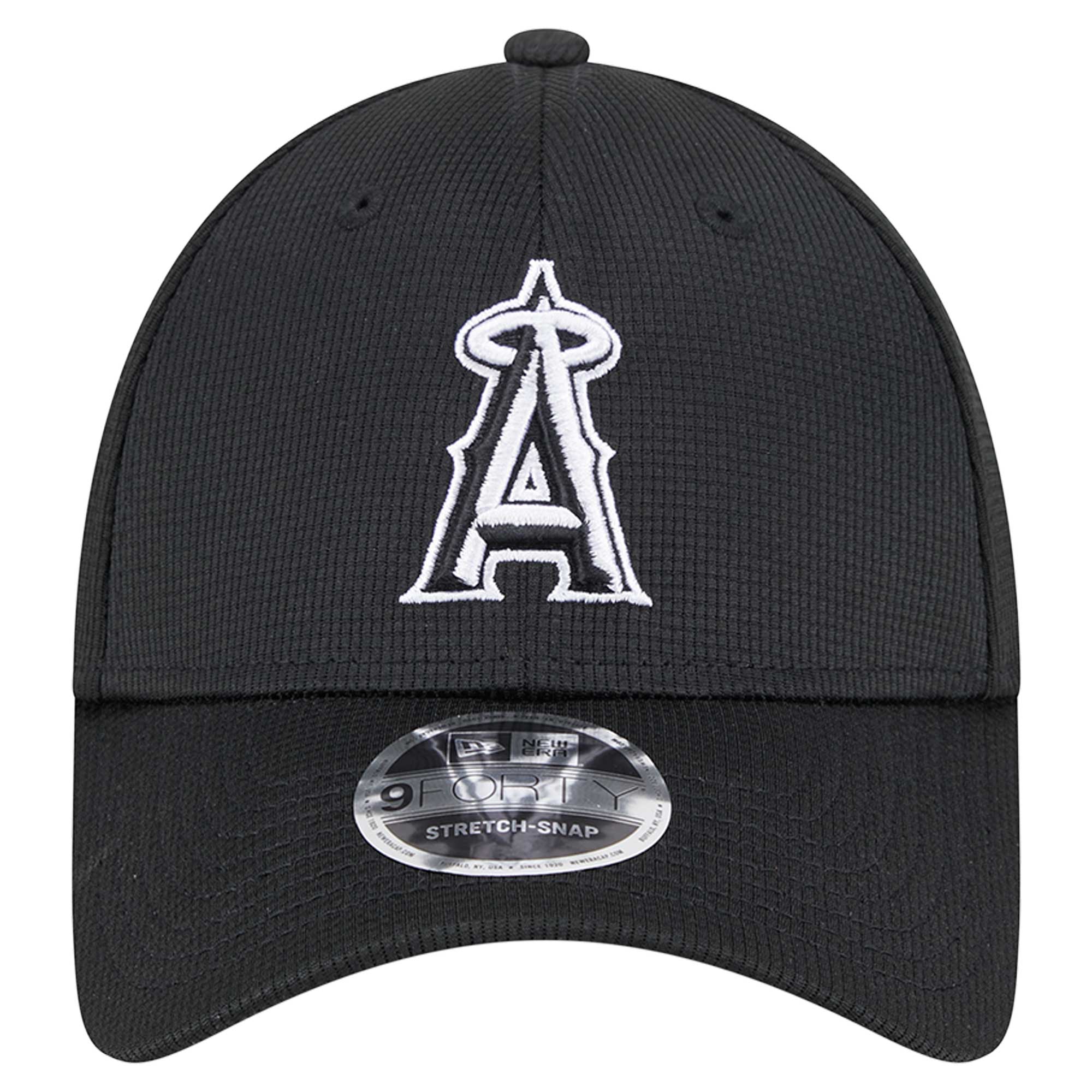 mens los angeles angels new era black pivot 9forty adjustable hat | MLB Jerseys & Hats Collection at Los Angeles Angels