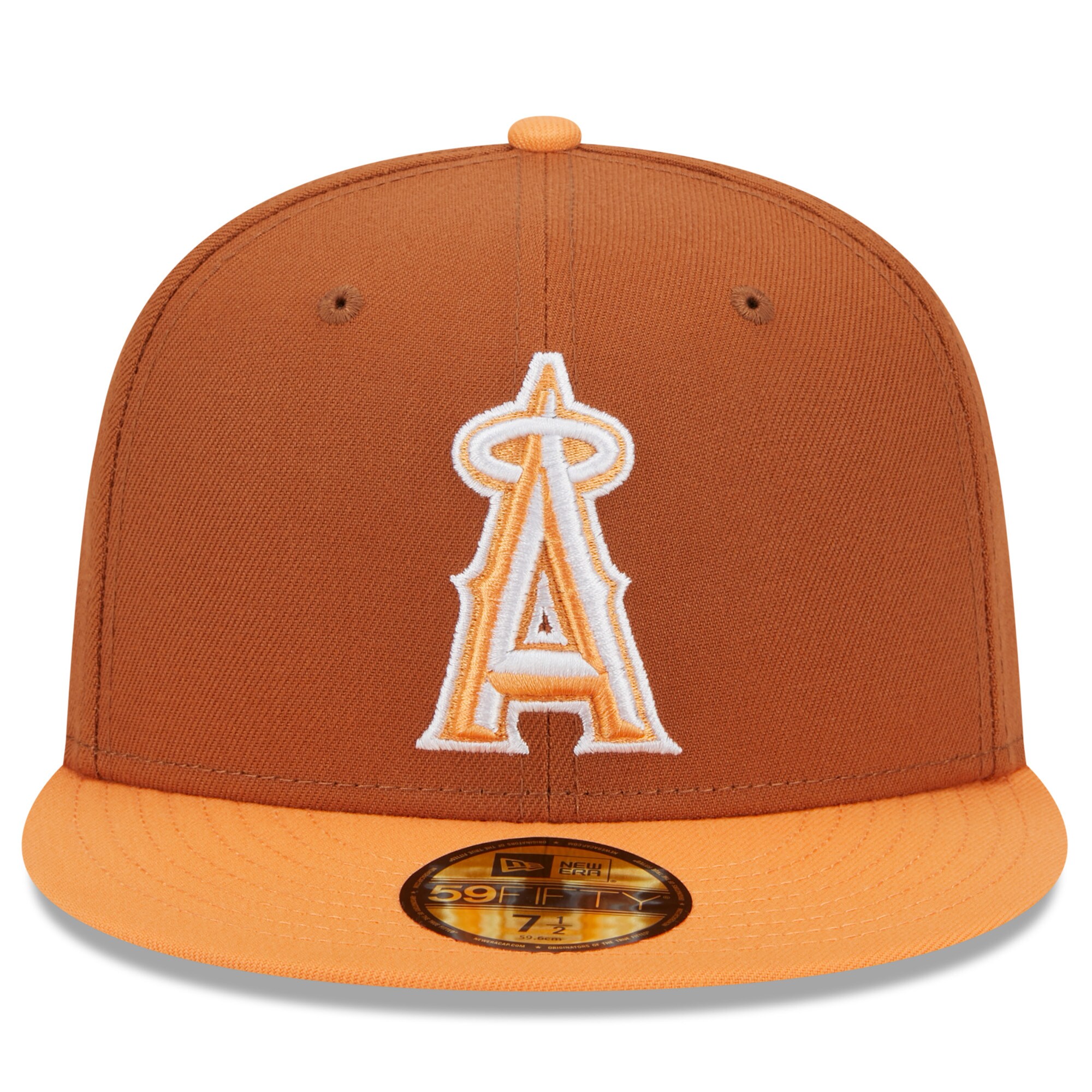 mens los angeles angels new era brownorange spring color basic two-tone 59fifty fitted hat | MLB Jerseys & Hats Collection at Los Angeles Angels