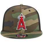 mens los angeles angels new era camo woodland camo trucker 9fifty snapback hat | MLB Jerseys & Hats Collection at Los Angeles Angels