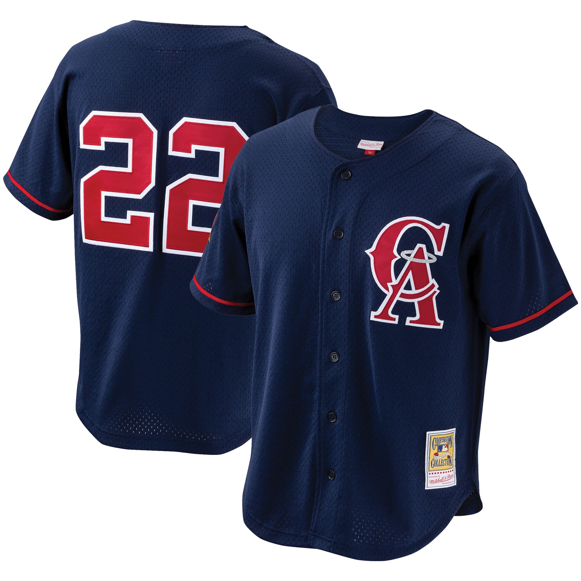 mens california angels bo jackson mitchell  ness navy cooperstown collection mesh batting practice button-up jersey | MLB Jerseys & Hats Collection at Los Angeles Angels