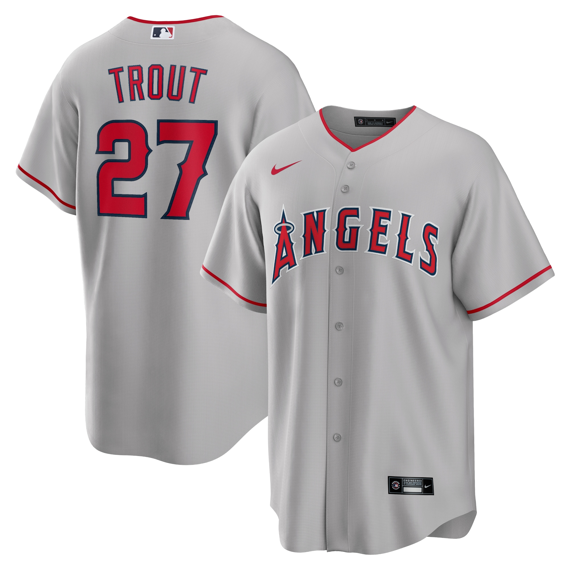 mens los angeles angels mike trout nike silver road replica player name jersey | MLB Jerseys & Hats Collection at Los Angeles Angels