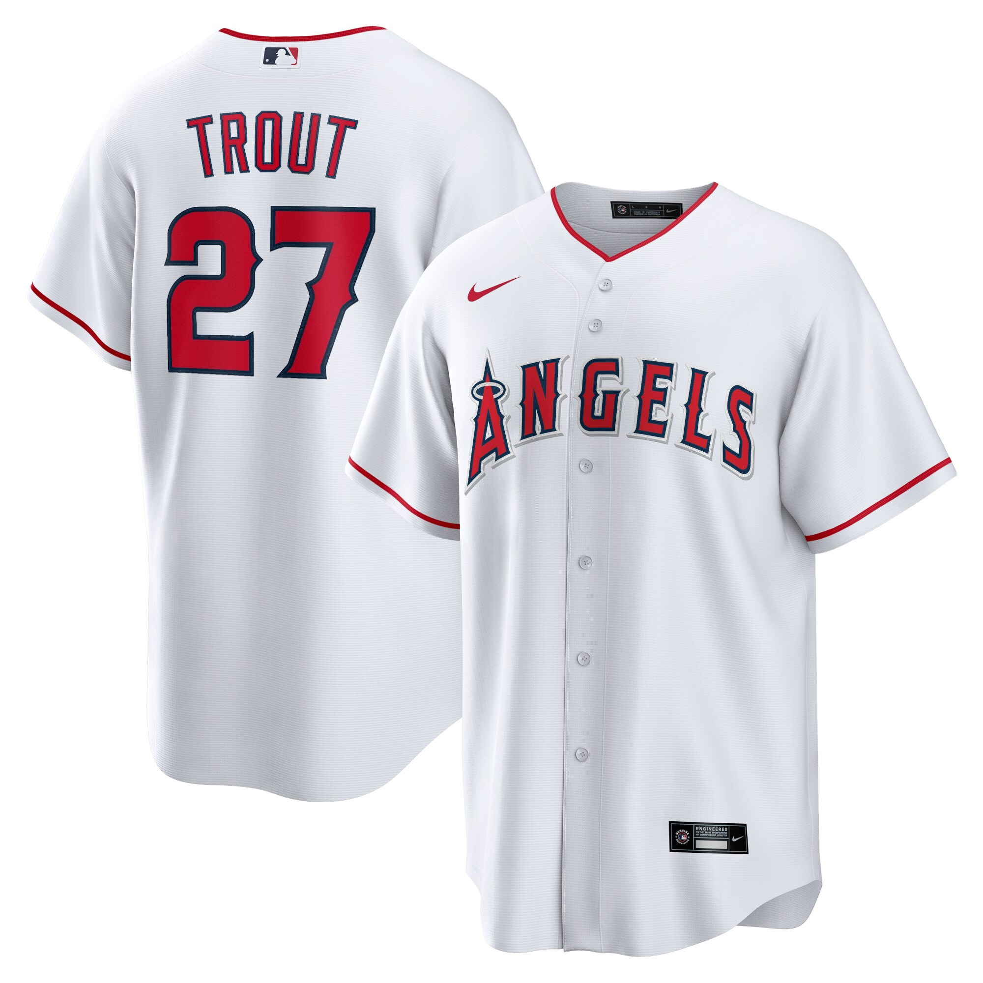 mens los angeles angels mike trout nike white home replica player name jersey | MLB Jerseys & Hats Collection at Los Angeles Angels