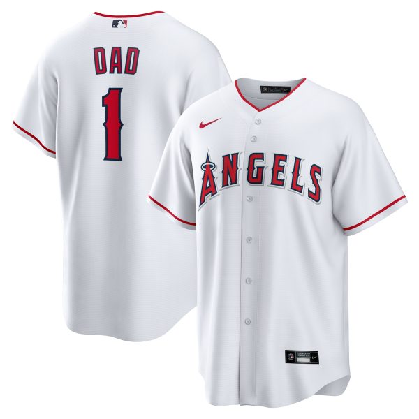 mens los angeles angels nike white 1 dad home replica jersey | MLB Jerseys & Hats Collection at Los Angeles Angels