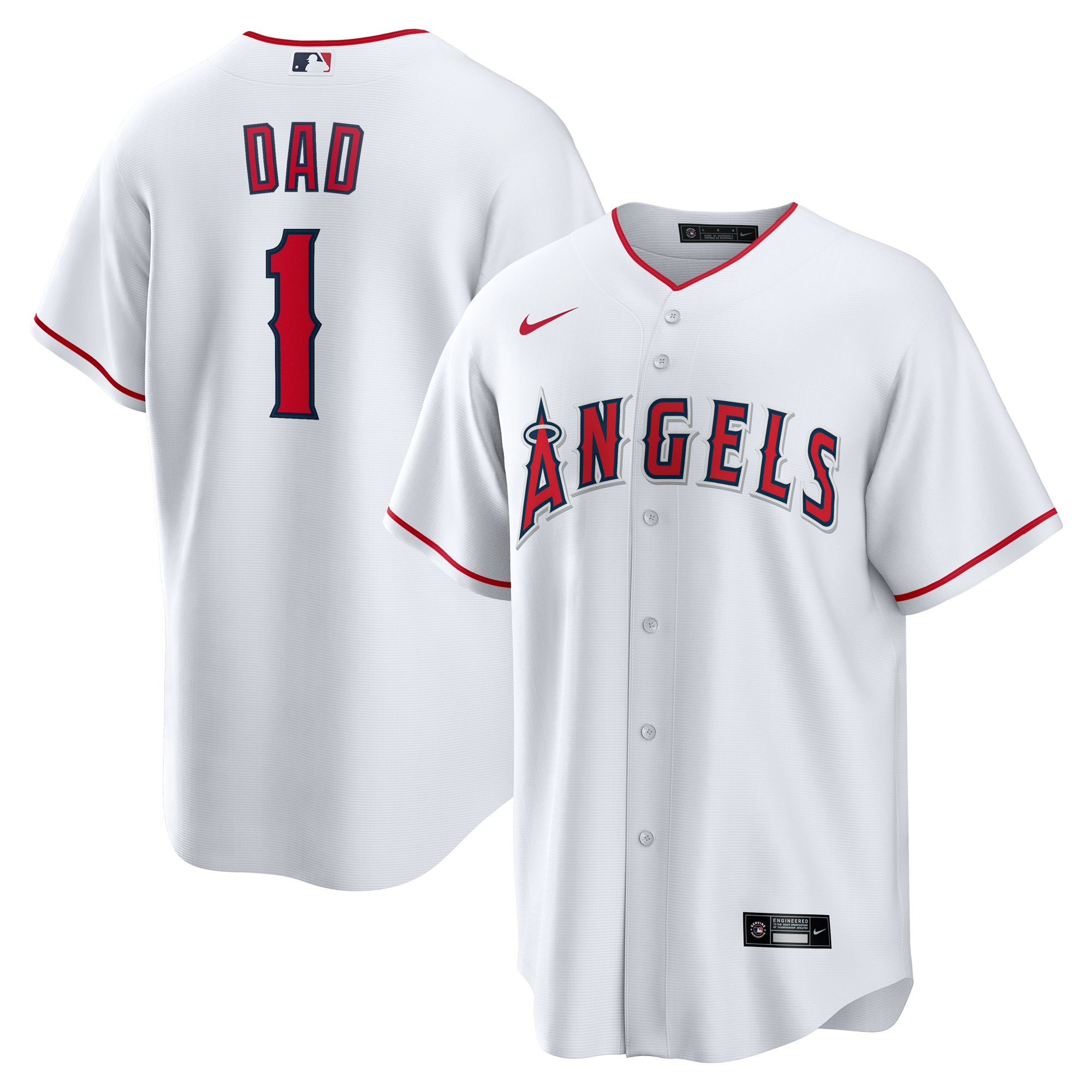 mens los angeles angels nike white 1 dad home replica jersey | MLB Jerseys & Hats Collection at Los Angeles Angels